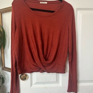 Marine Layer Brown-Size Large Blouse